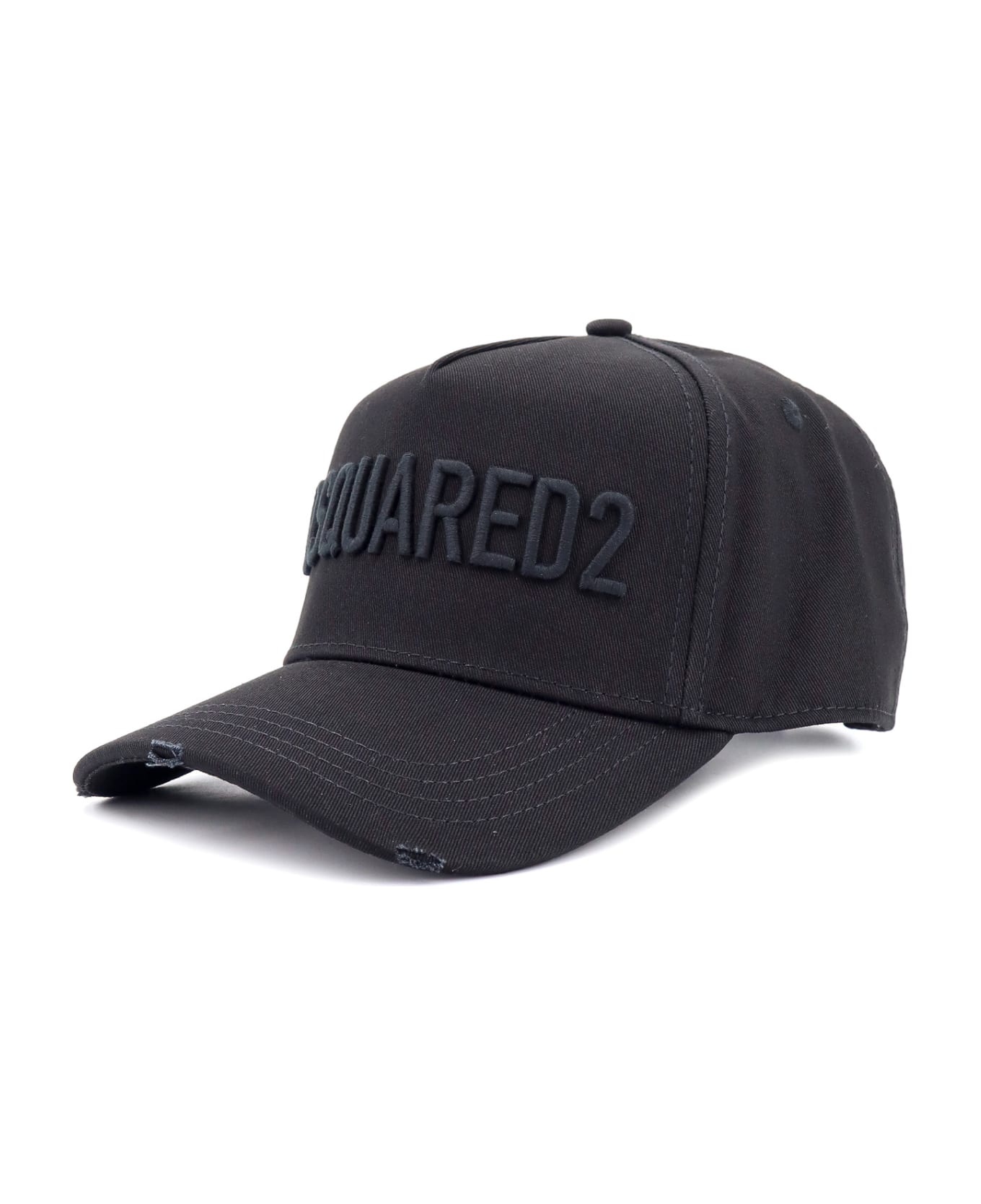 Black Cotton Baseball Cap - 2