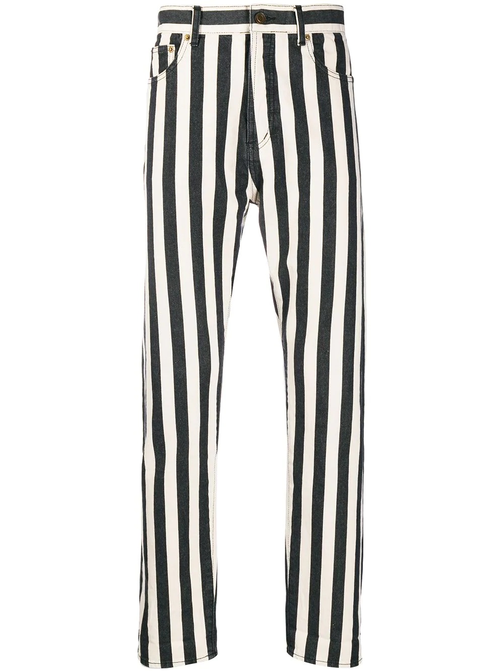 striped straight jeans - 1