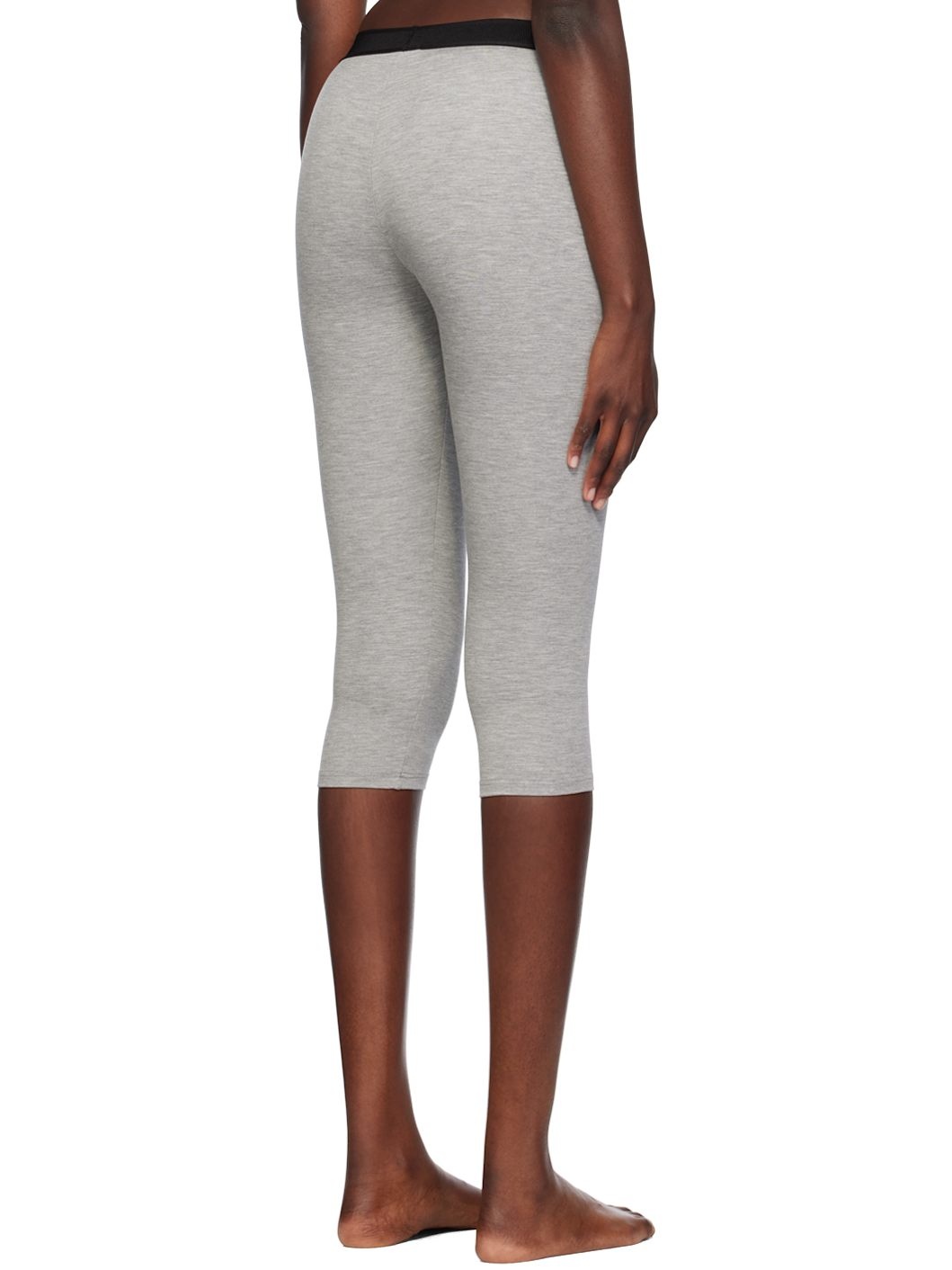 Gray Modal Cropped Leggings - 3