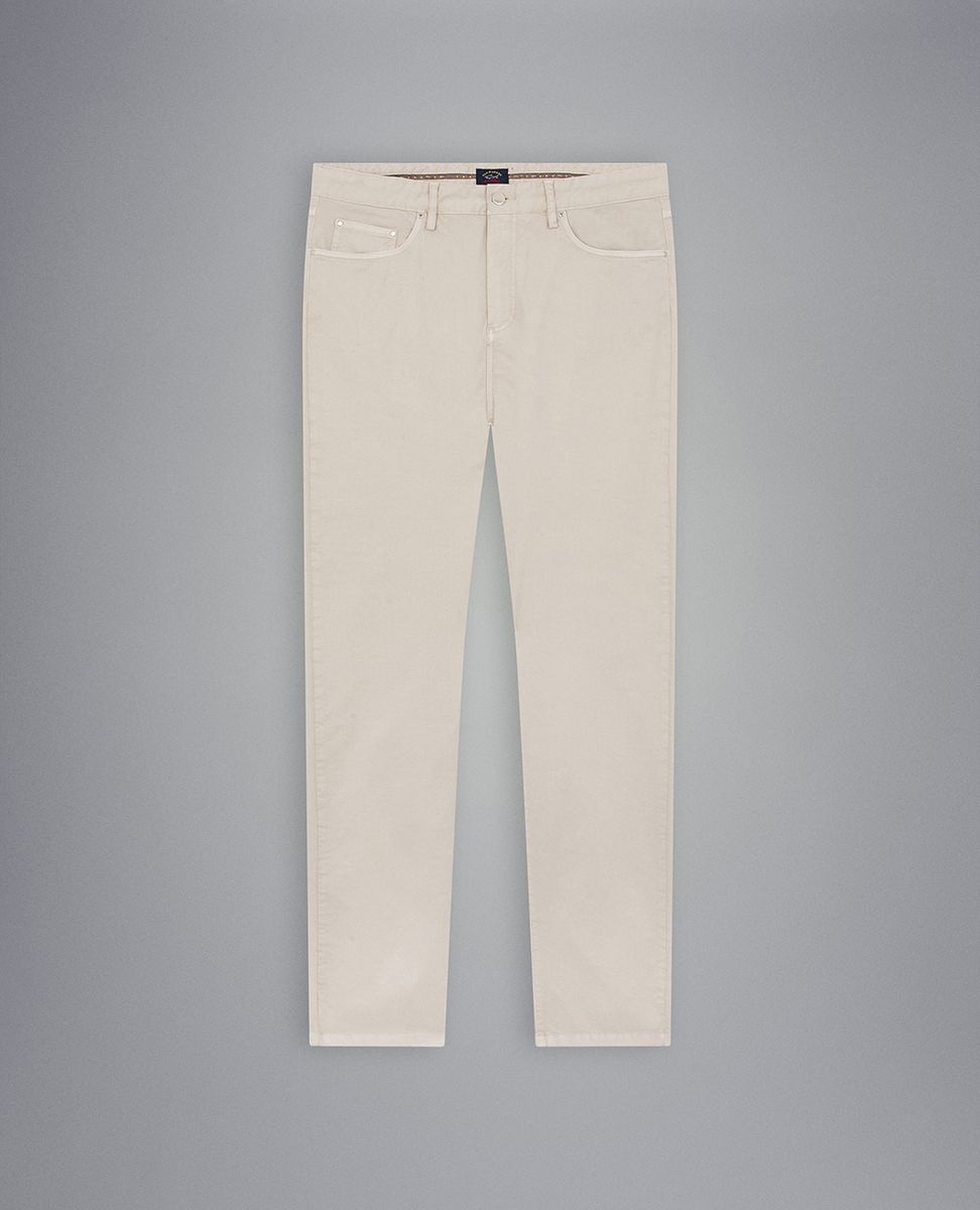 5-pocket stretch cotton trousers - 1