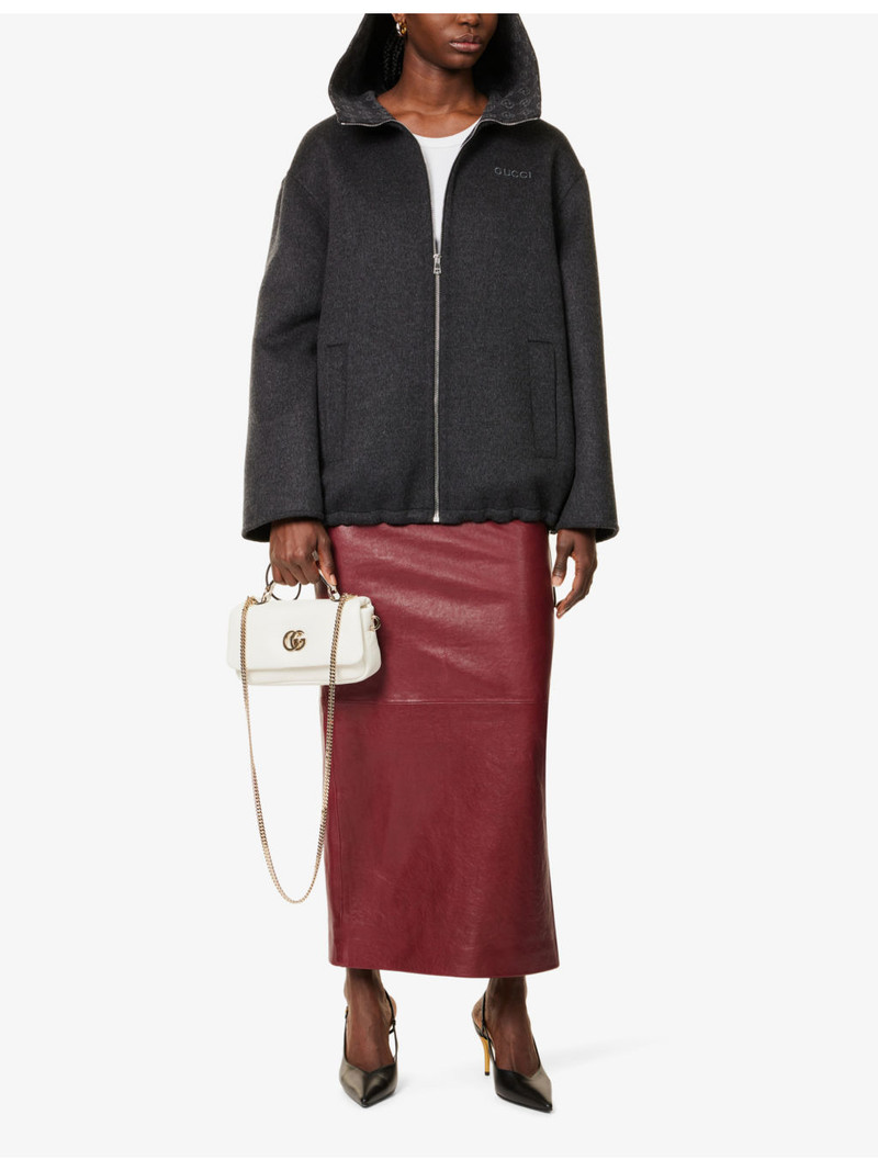 GUCCI Regular-fit hooded wool-silk blend coat outlook