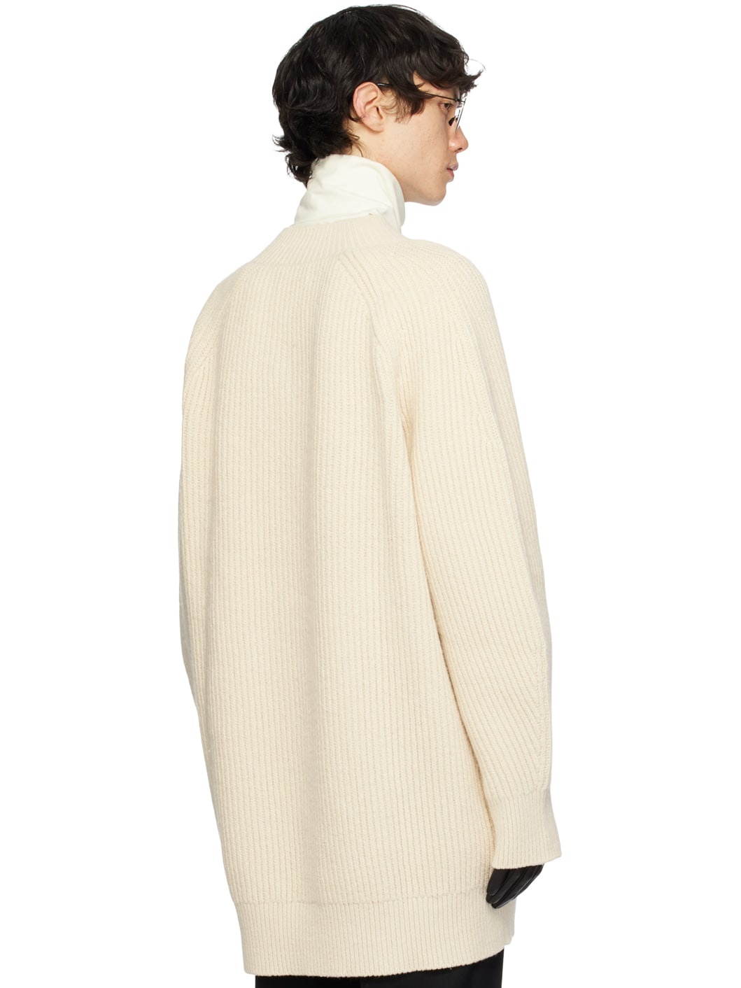 Off-White V-Neck Sweater - 3