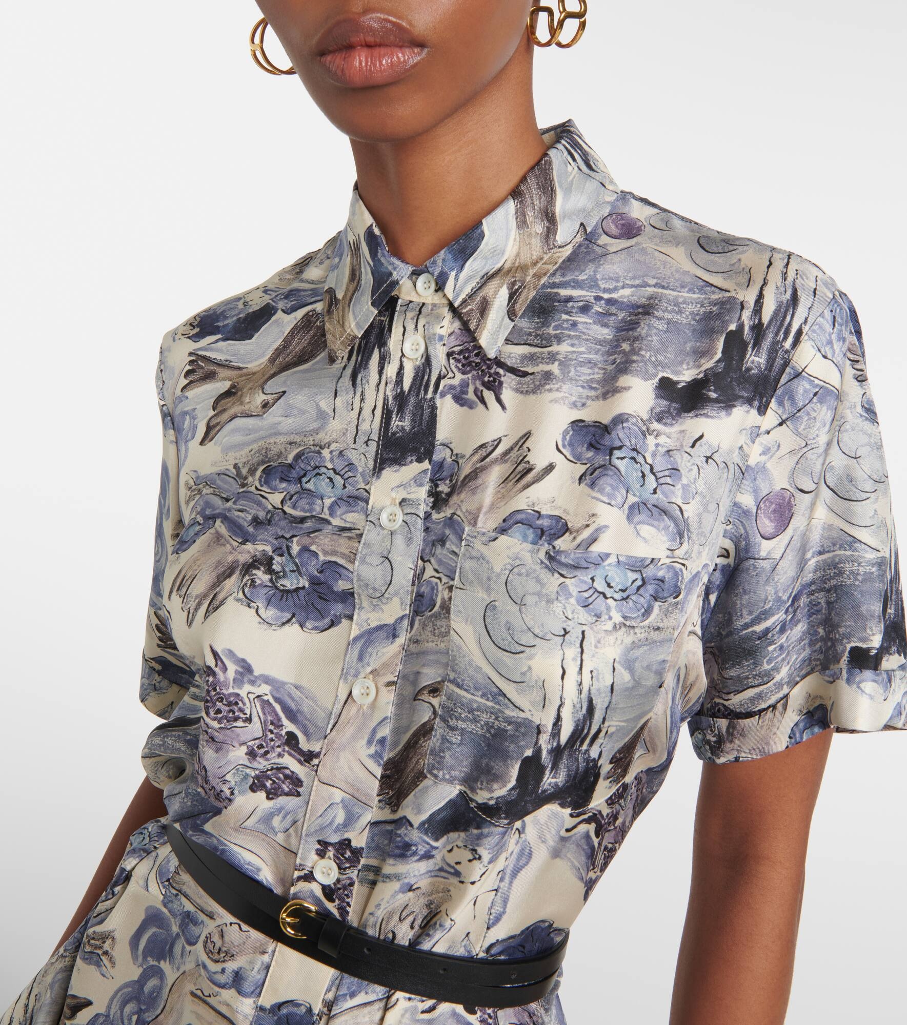 Kiera silk shirt dress - 4
