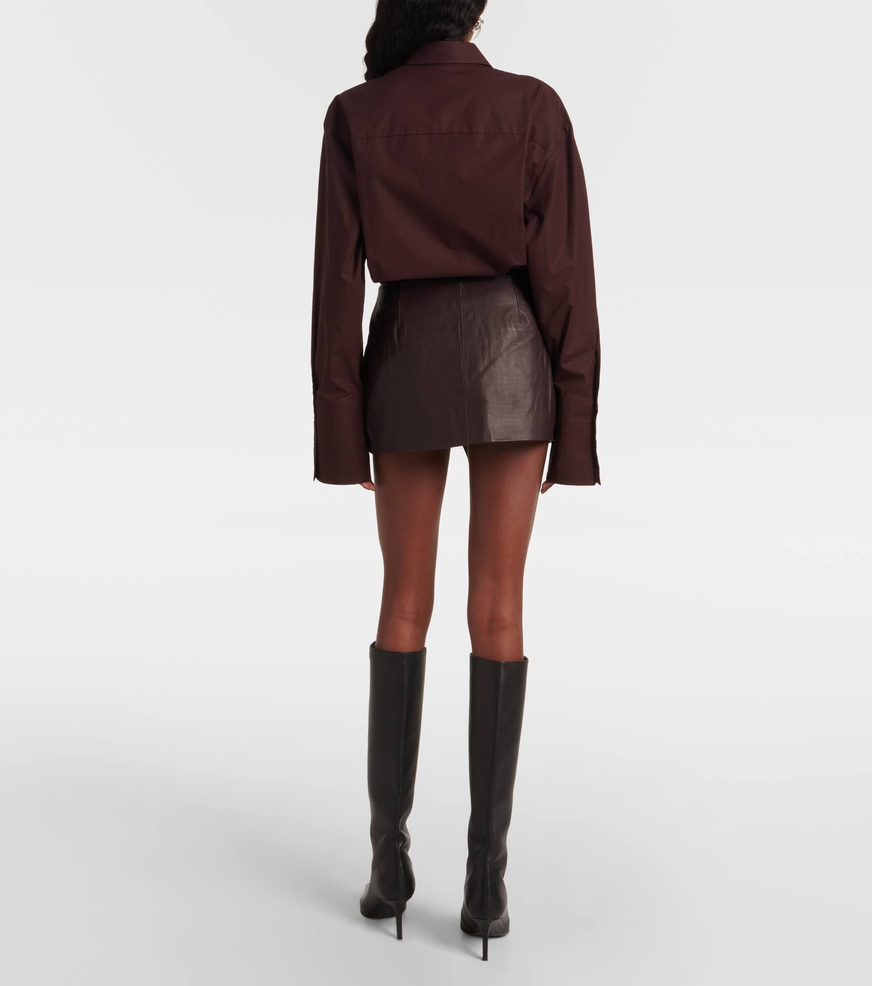 Cleo leather wrap skirt - 3