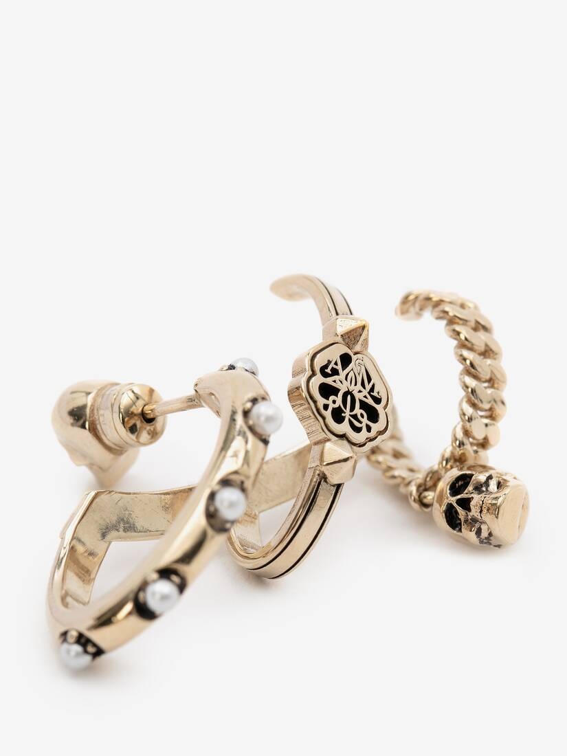 Multi Hoop Earrings in Pale Gold - 4