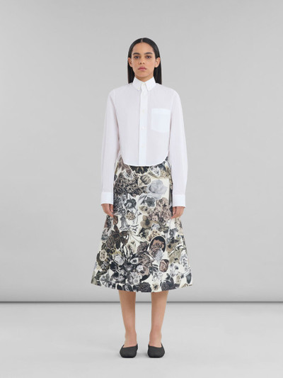 Marni BLACK AND WHITE A-LINE SKIRT WITH NOCTURNAL PRINT outlook