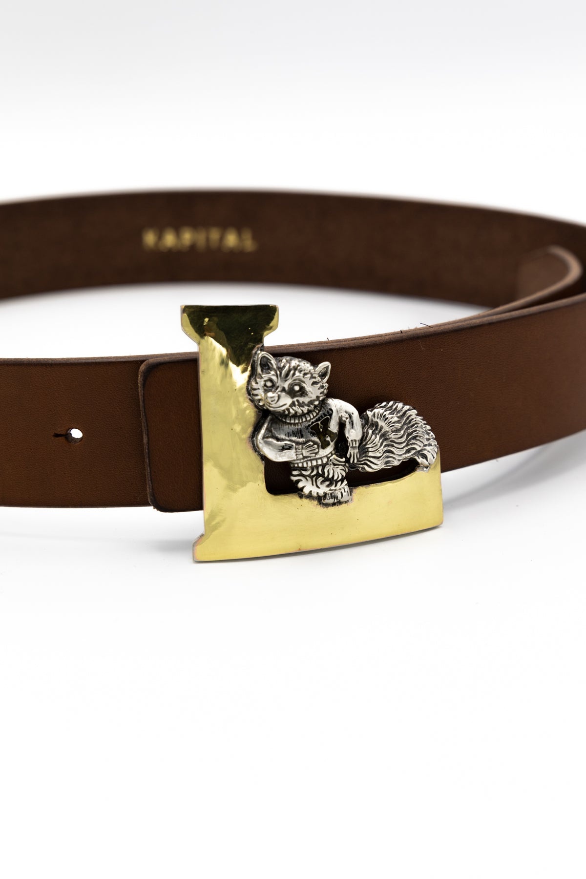 Leather LAUNDRY RACOON Buckle Belt - 4