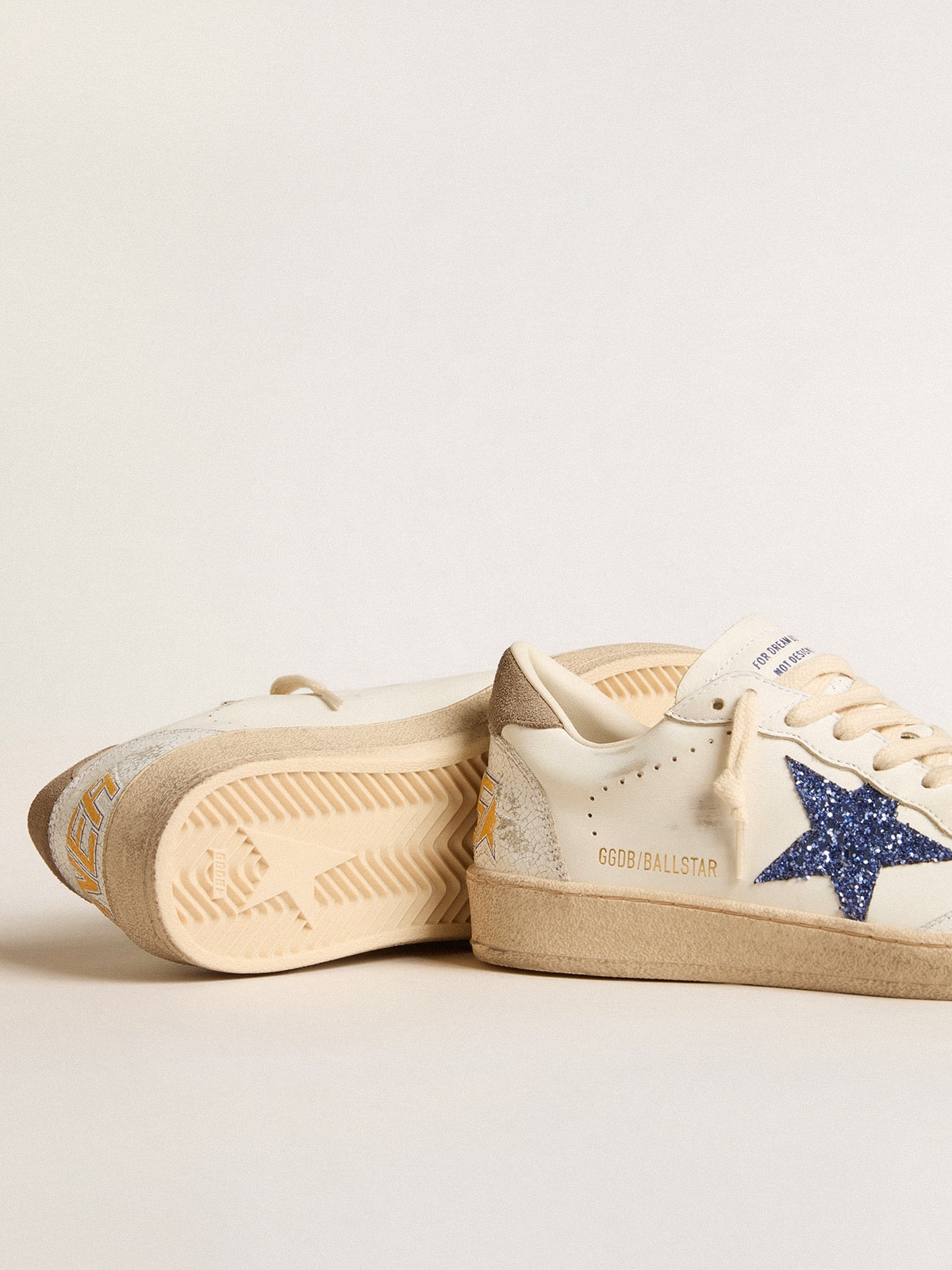 Ball Star with blue glitter star and dove-gray suede heel tab - 3