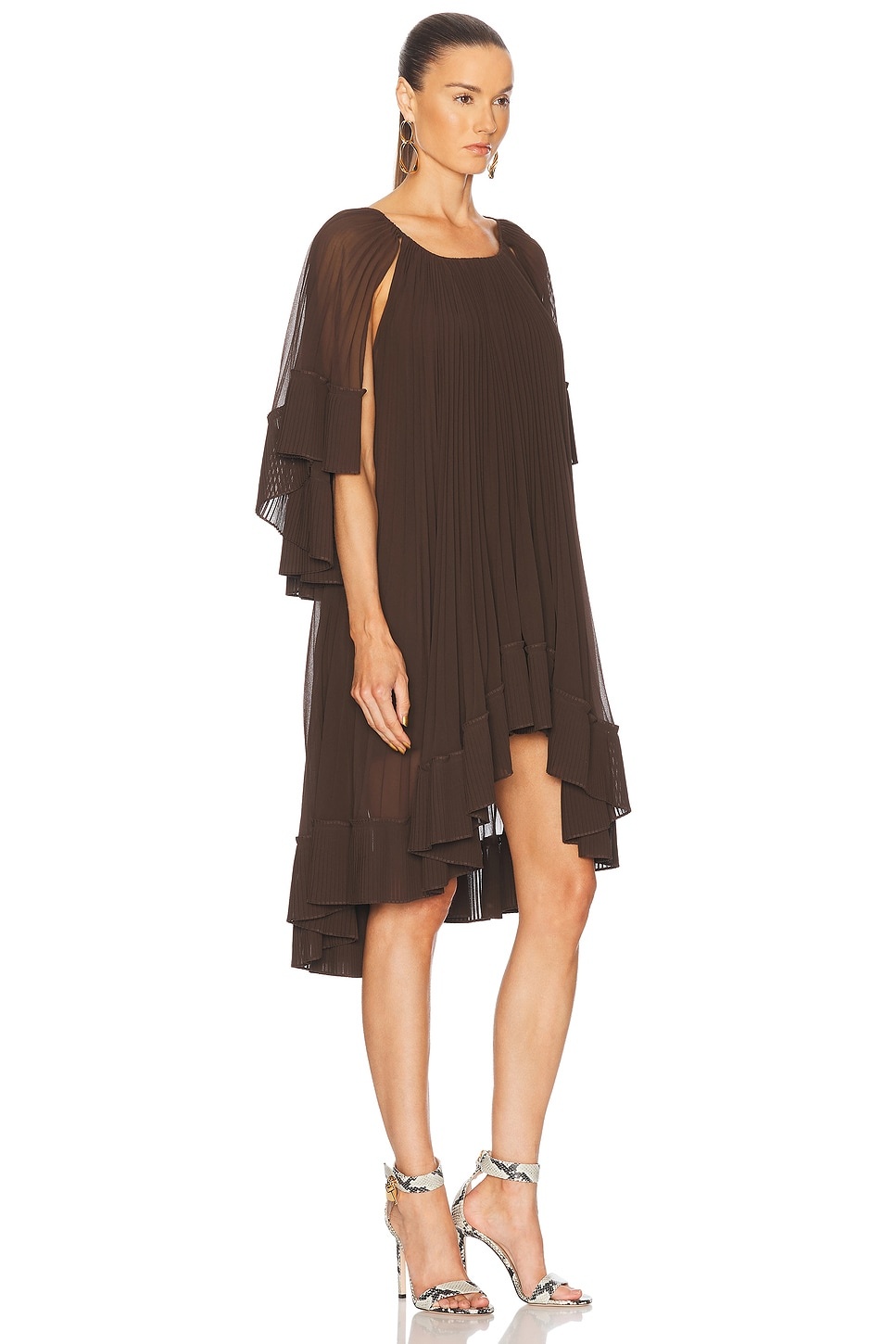Illuminate Pleated Cape Mini Dress - 2