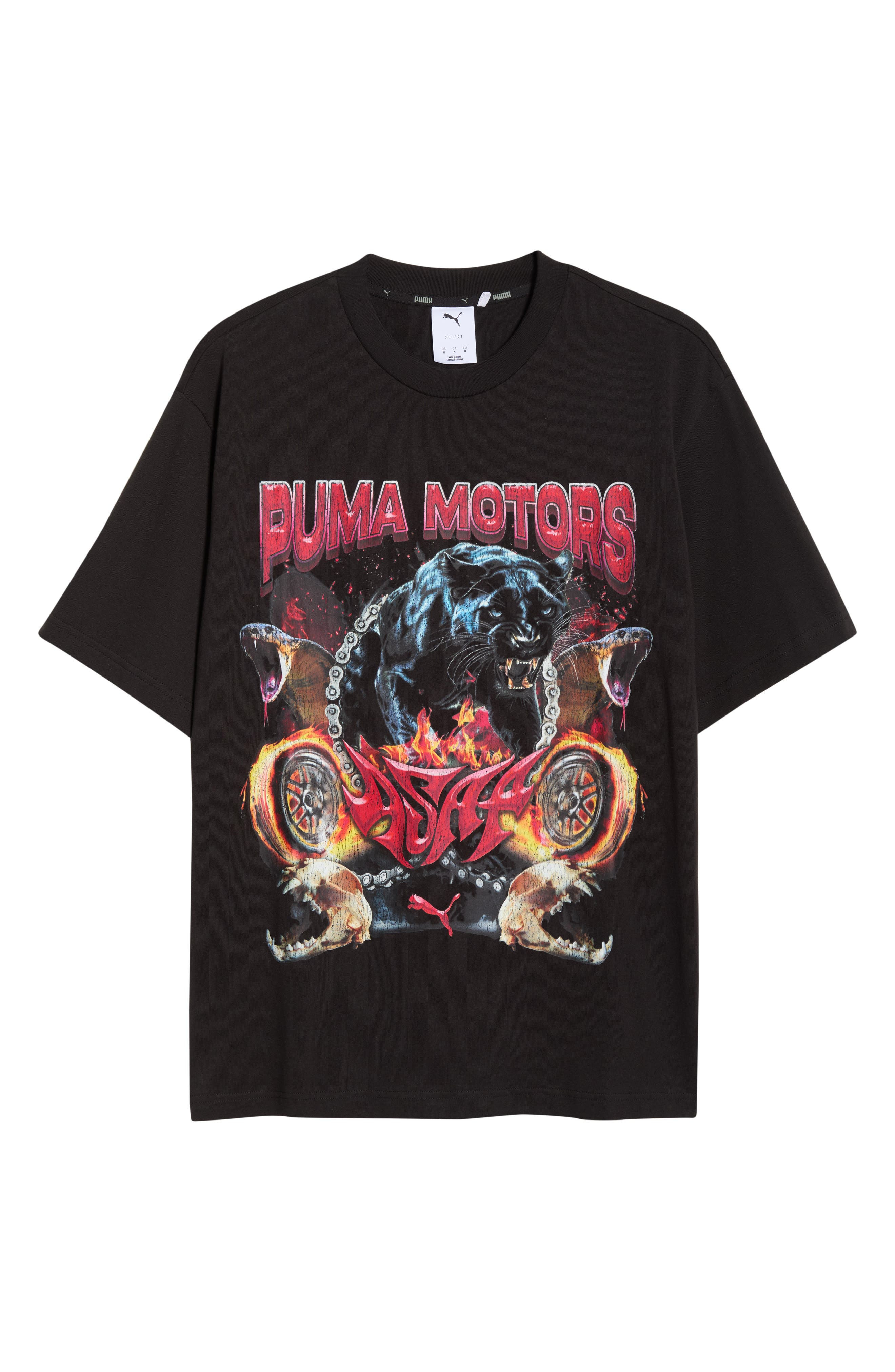 PUMA x A$AP Rocky Motors Cotton Graphic T-Shirt in Puma Black at Nordstrom - 5