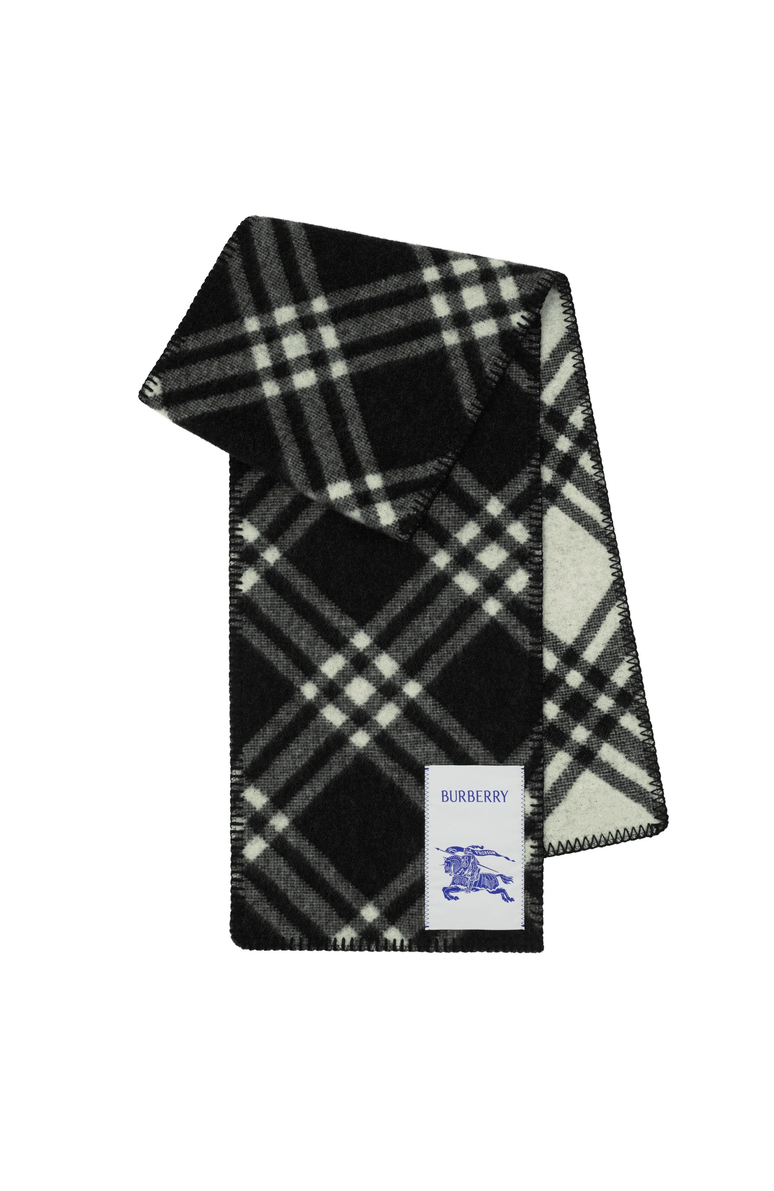 burberry Check Wool Scarf in Black at Nordstrom - 1
