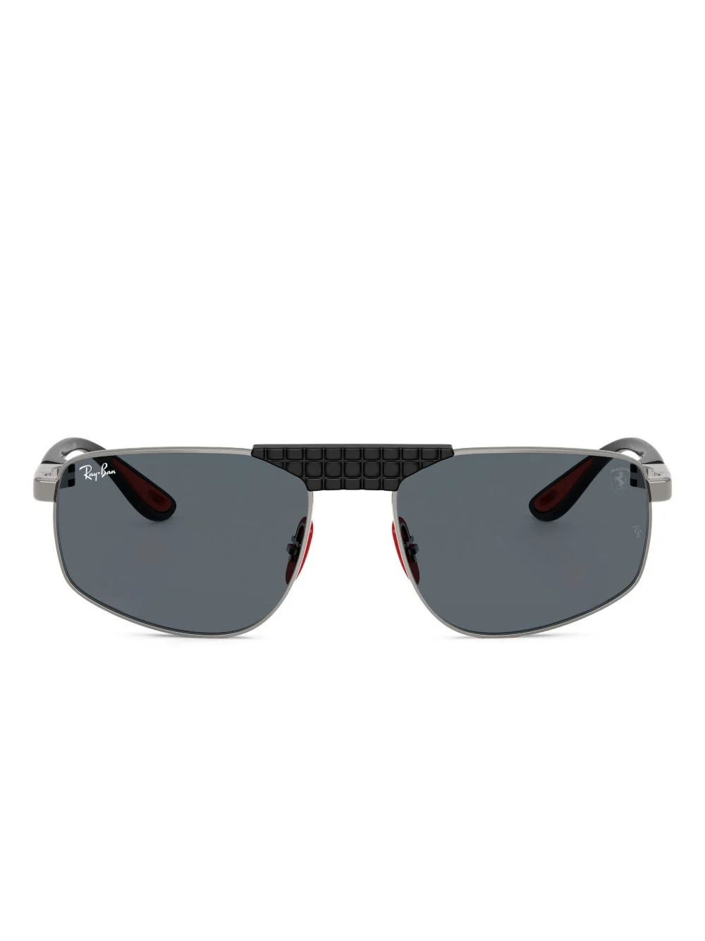 geometric-frame textured sunglasses - 1