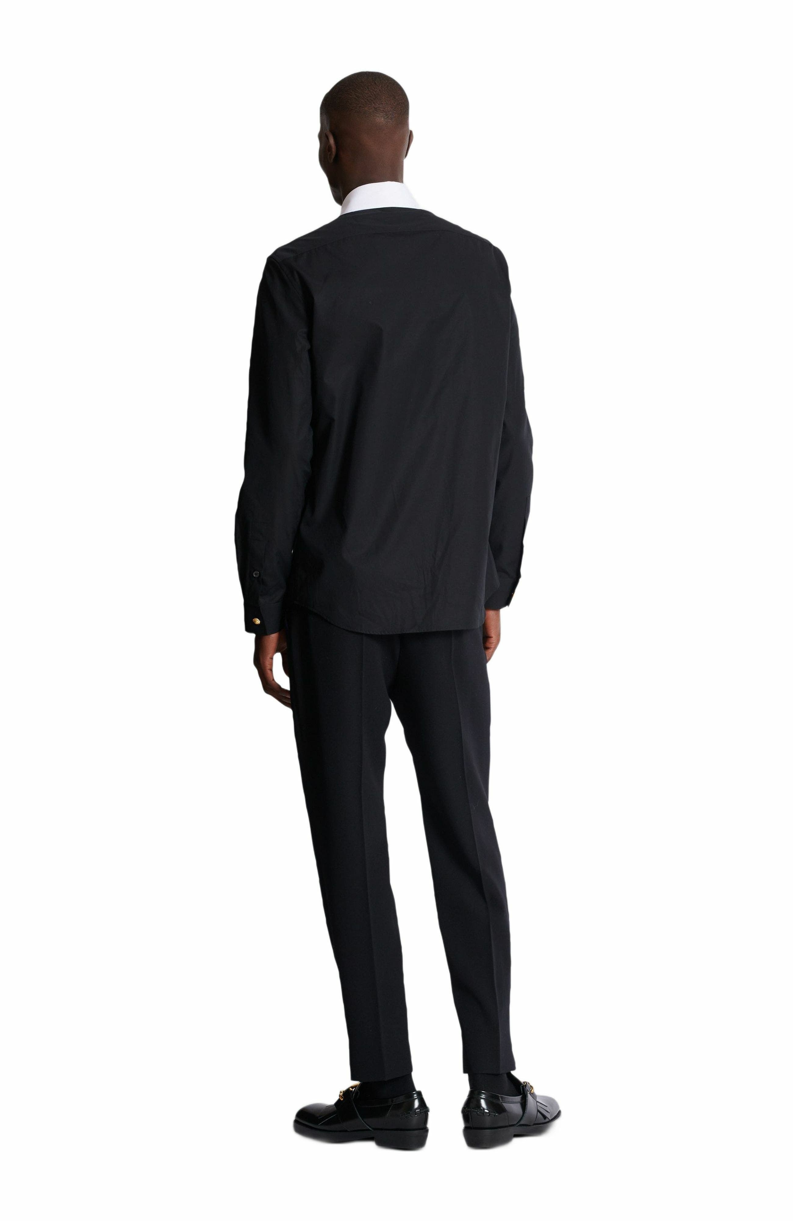 Balmain PB two-tone poplin shirt in Black at Nordstrom - 4