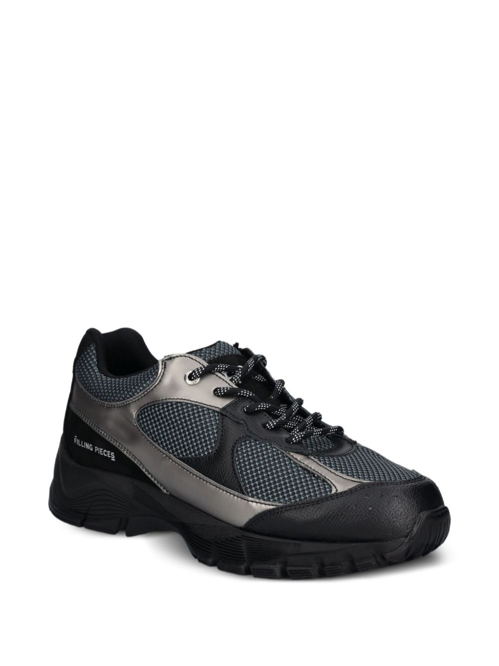 metallic-panel mesh sneakers - 2