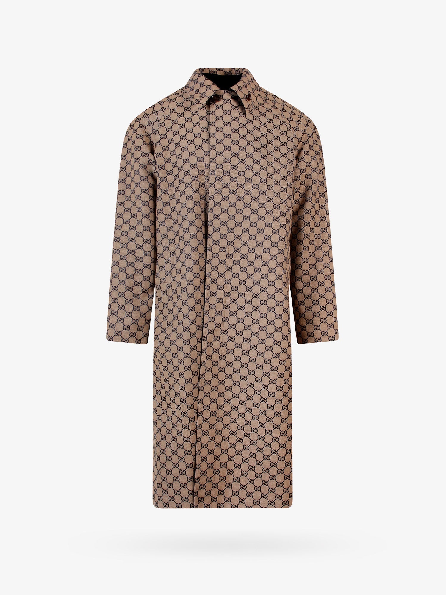 GG-jacquard lined-canvas coat - 4