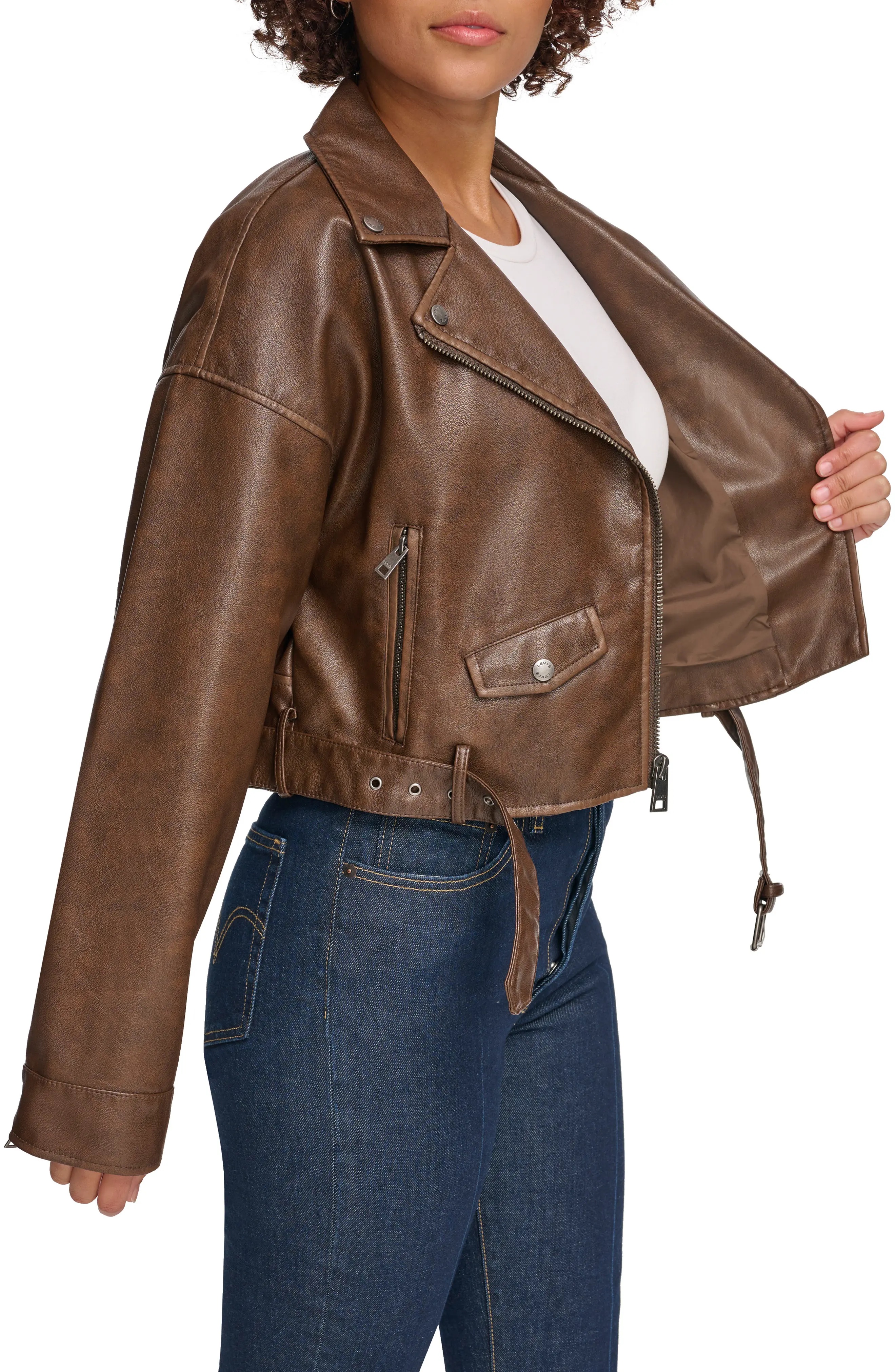 Faux Leather Moto Jacket - 3