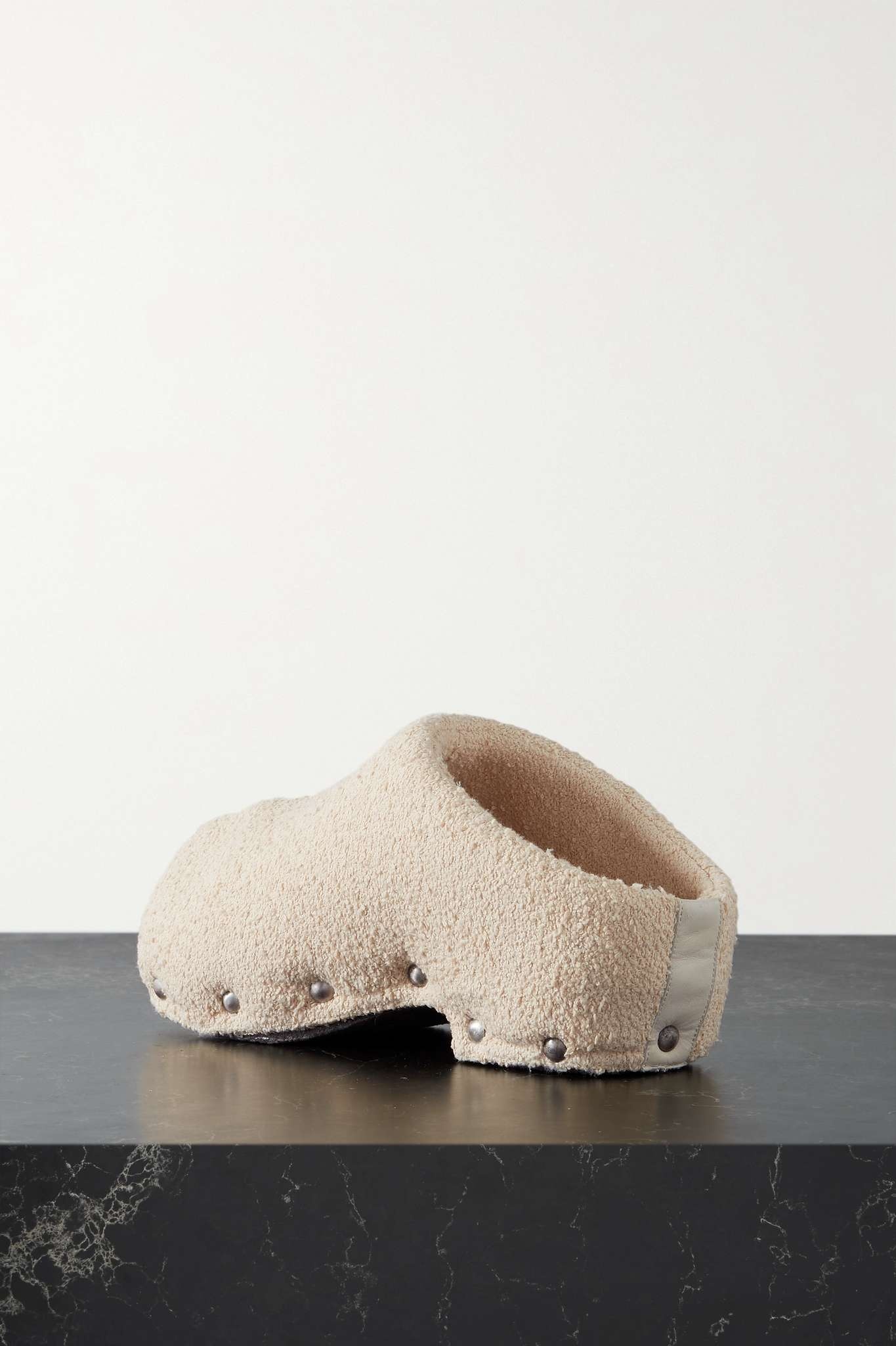 Studded cotton-blend bouclé clogs - 3