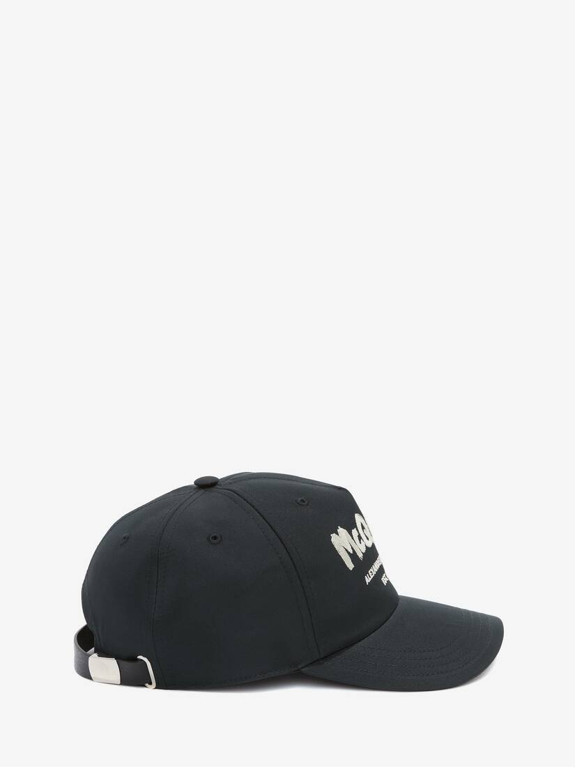Mcqueen Graffiti Baseball Cap in Black/ivory - 2