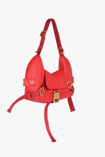 Red leather and suede Major bag - 6