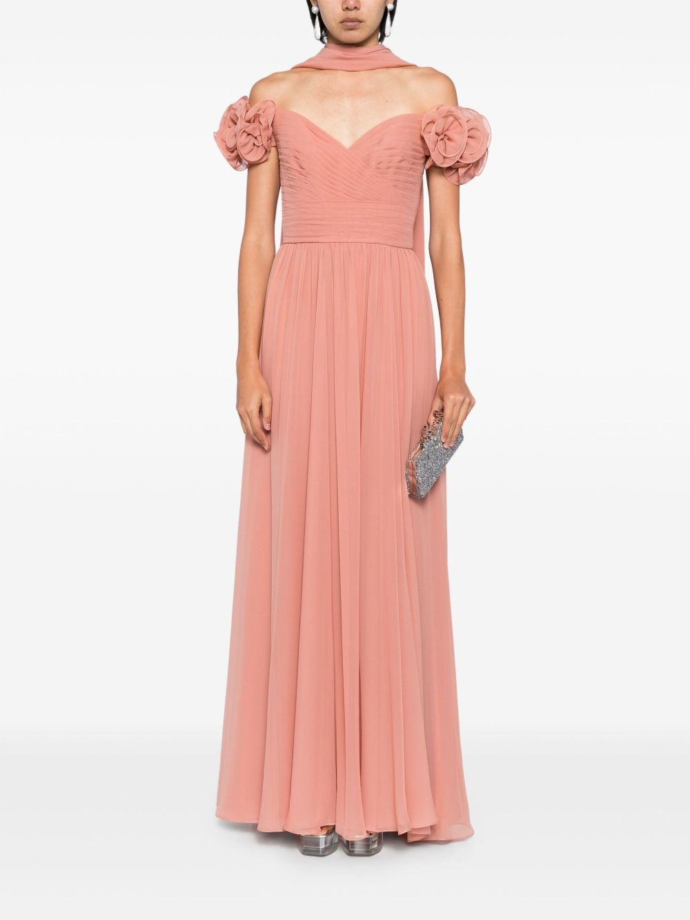 silk off-shoulder dress - 2
