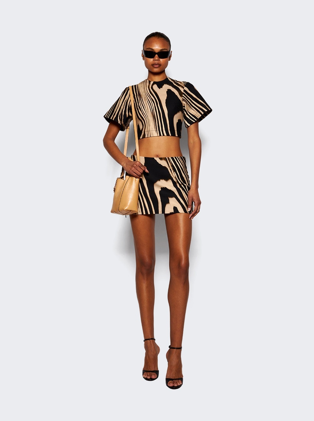 Zebra Print Crop Top Beige And Black - 5