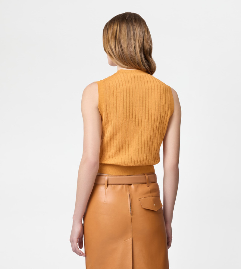VEST IN COTTON BLEND - ORANGE 4