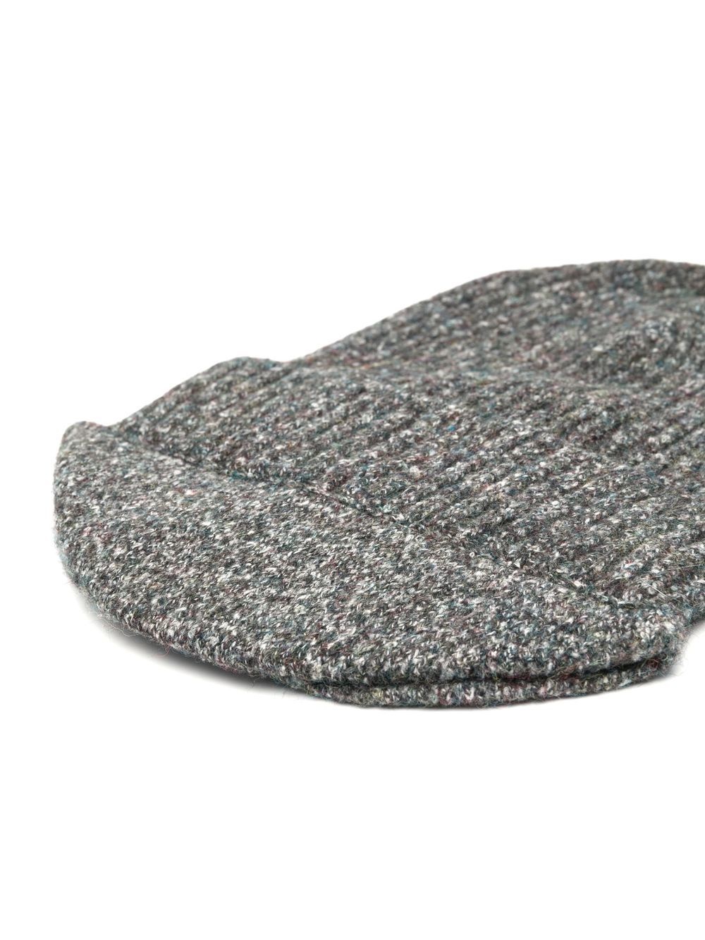 mélange-effect ribbed-knit beanie - 2