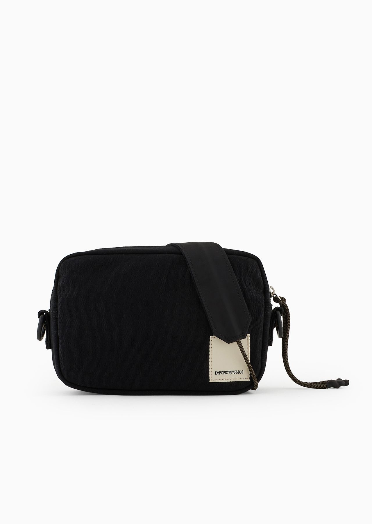 Emporio Armani Sustainability Values Capsule Collection organic canvas drawstring tech case with sho - 1