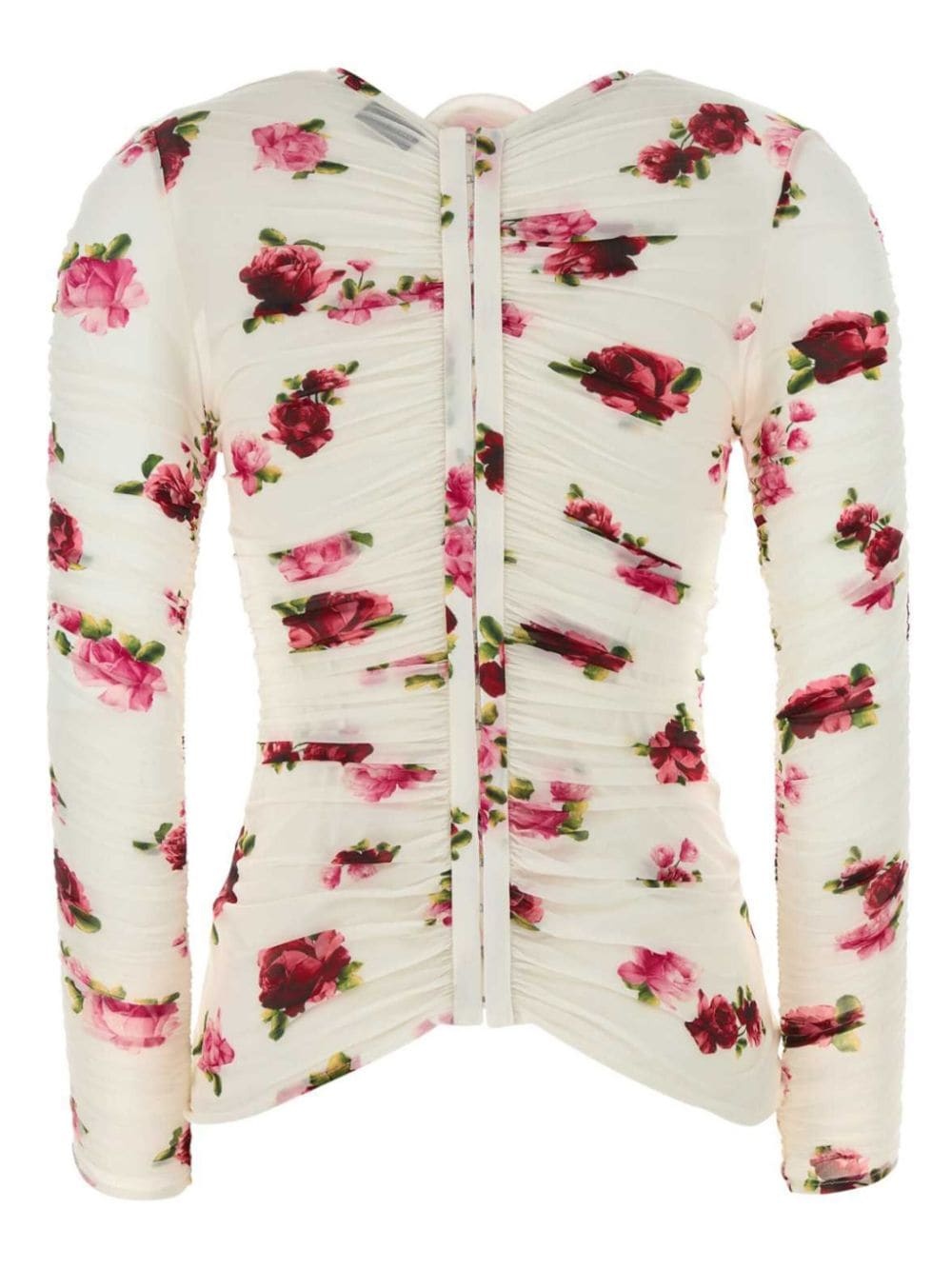 floral print stretch top - 2