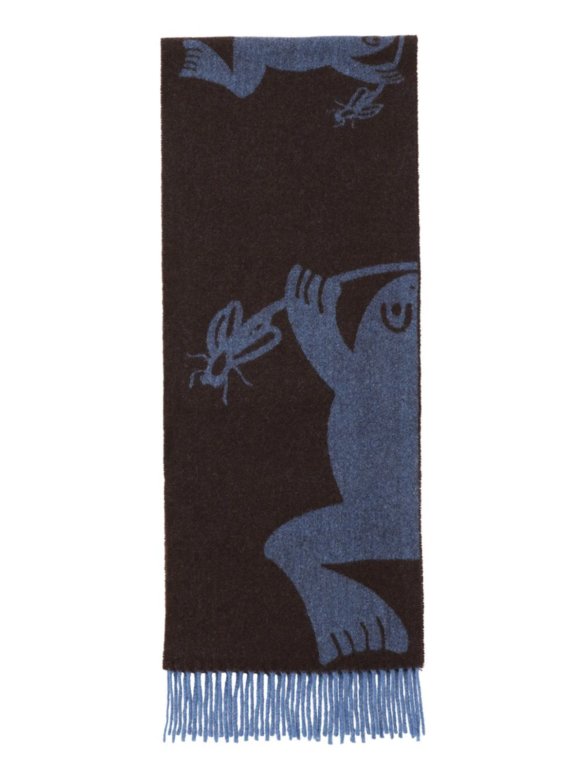 BUG PRESS SCARF - BLUE BUG BROWN - 1