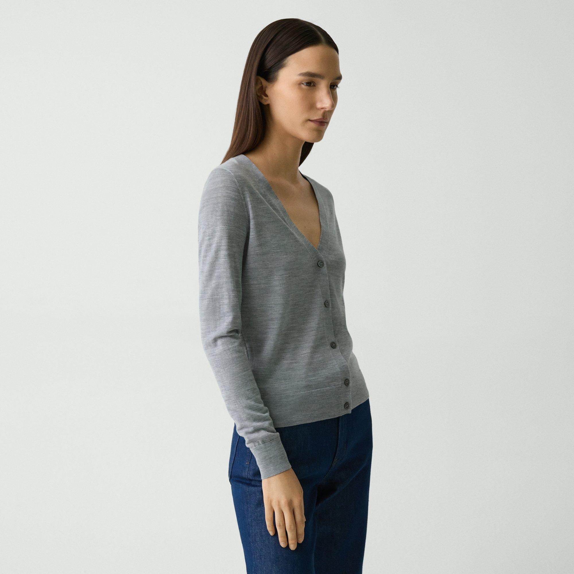 V-Neck Cardigan in Regal Wool - 4