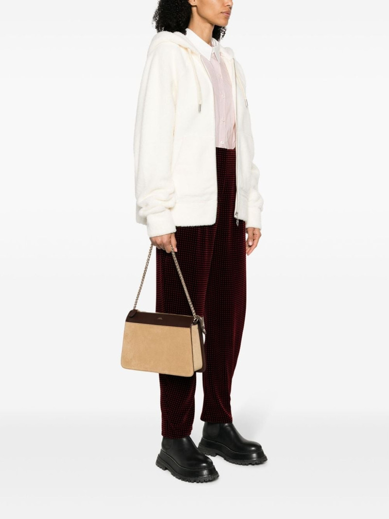 A.P.C. Ella corduroy-panelled leather bag outlook