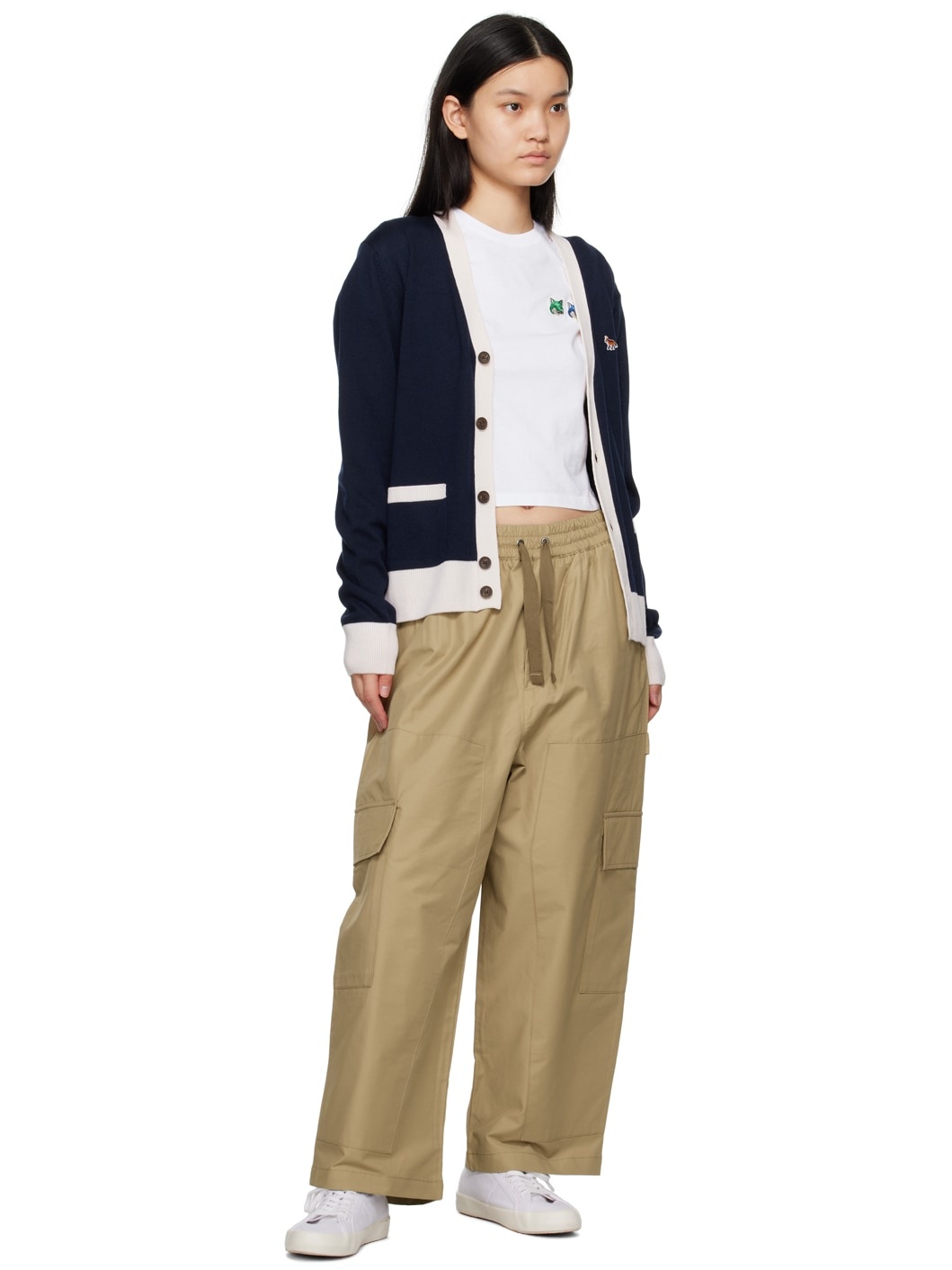 Beige Drawstring Trousers - 4