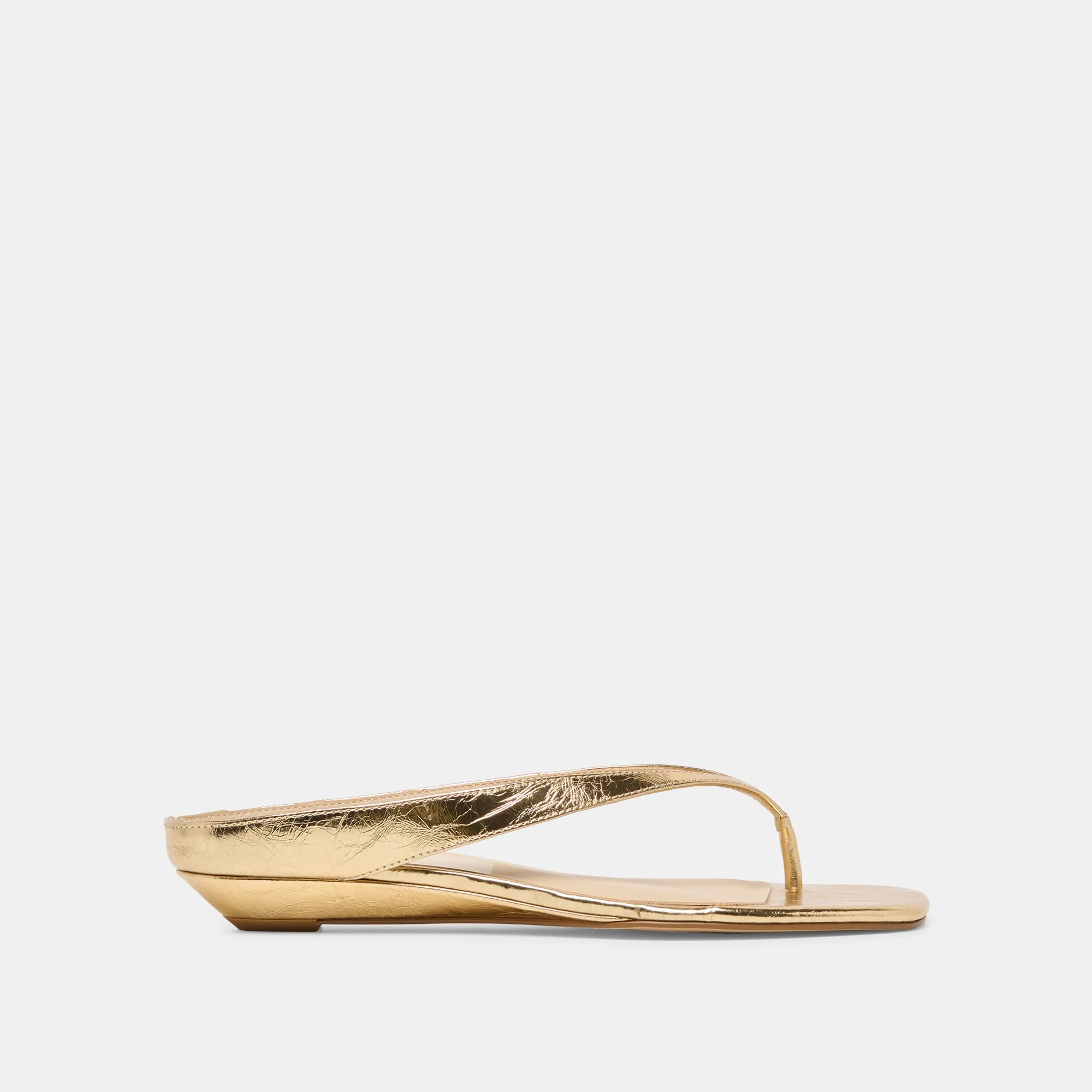 GIZEL SANDALS GOLD CRINKLE PATENT - 1