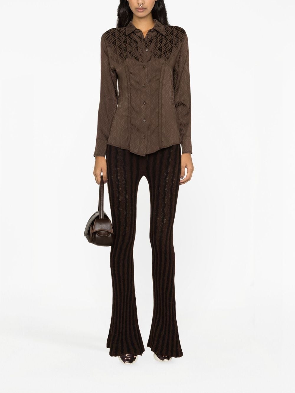 Moon Diamant jacquard satin shirt - 2