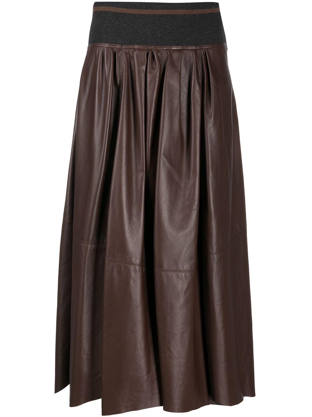 leather midi skirt - 1