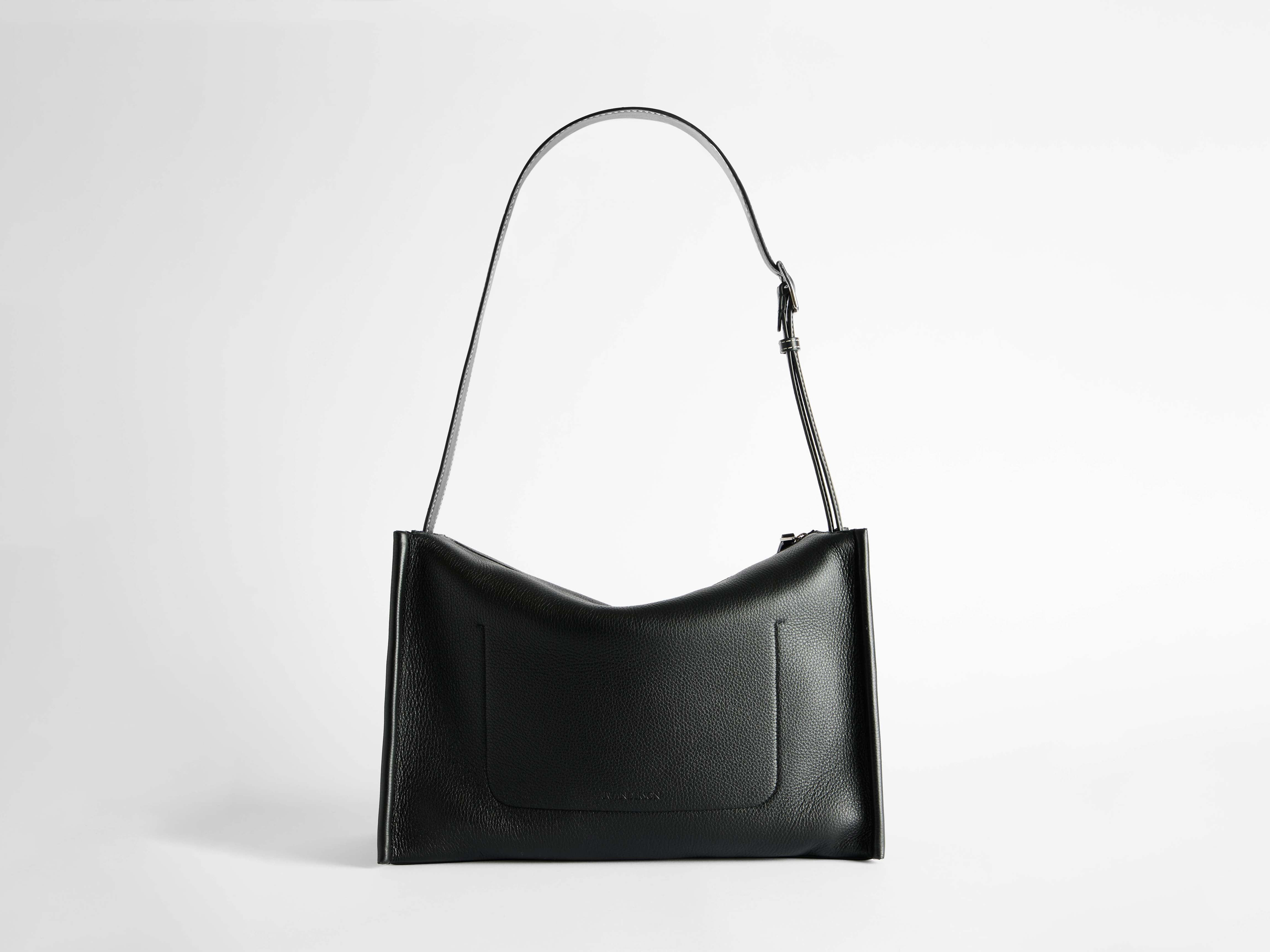 MESSENGER LOAFER BAG IN BLACK LEATHER - 5