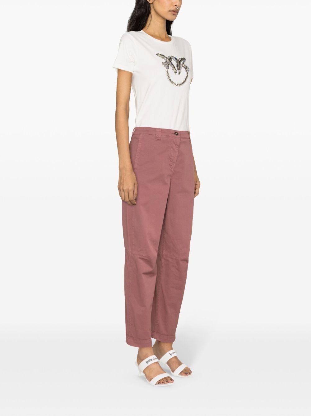 high-waisted tapered-leg trousers - 3