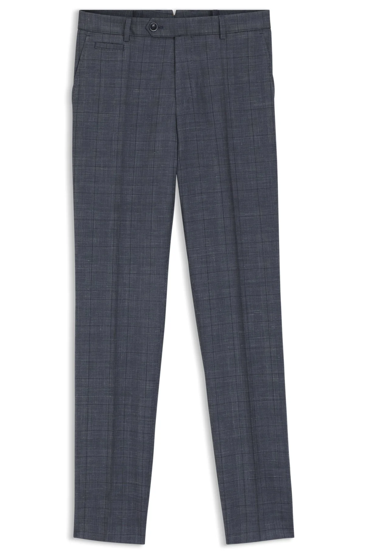 SLIM-FIT TROUSERS IN VIRGIN WOOL, SILK AND LINEN - 1