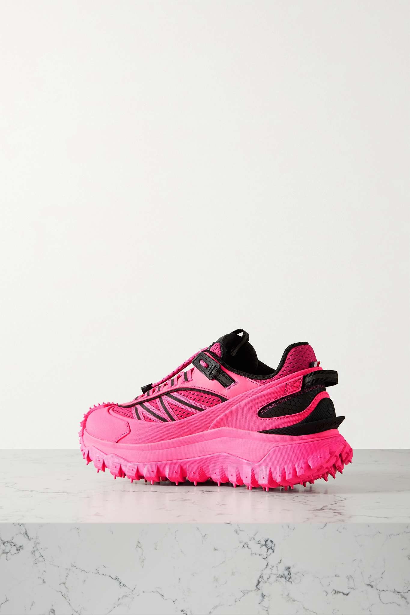 Trailgrip neon canvas, mesh and leather sneakers - 3