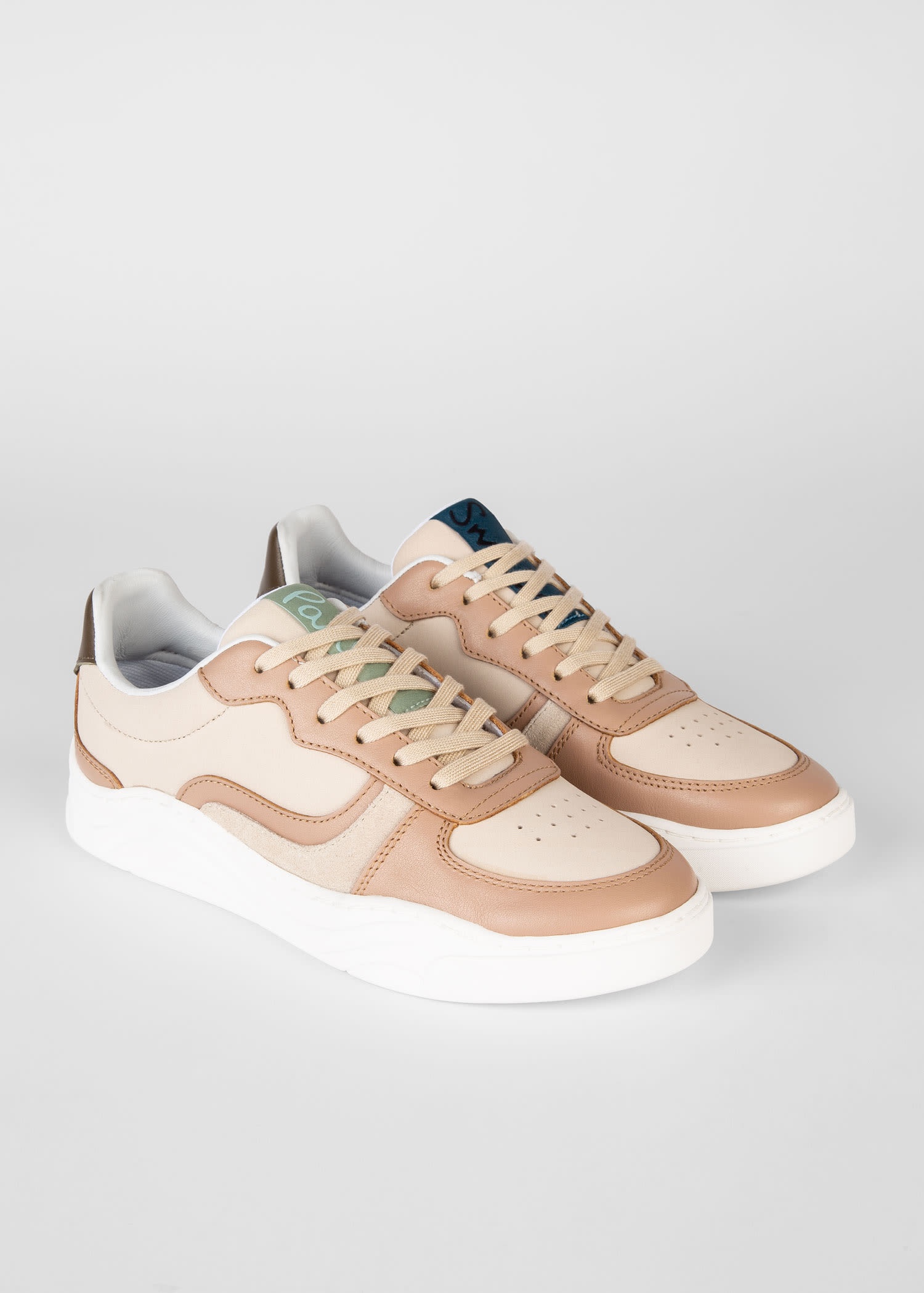 Beige Leather 'Eden' Trainers - 2