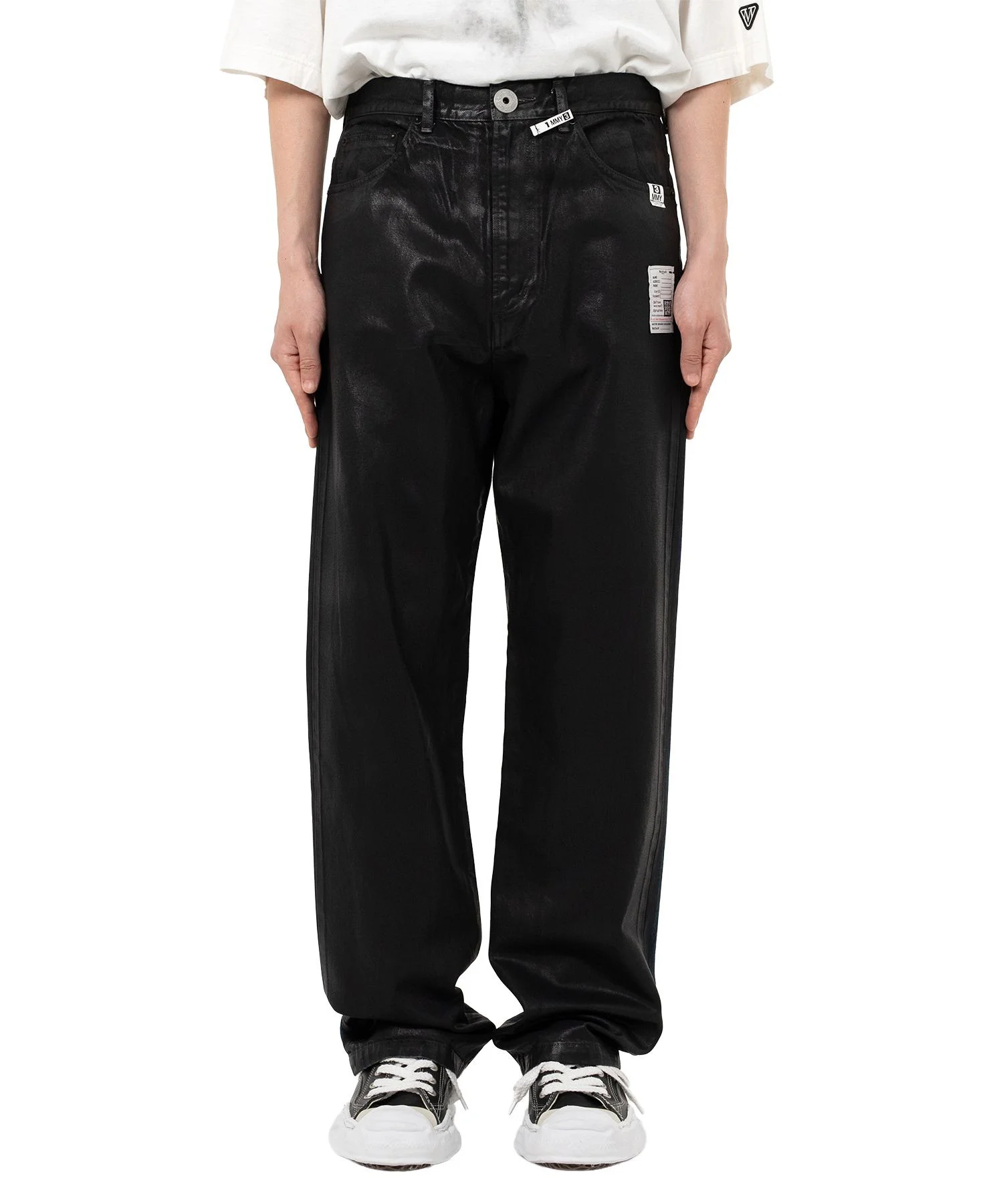 Front Coated Denim Pants - 1