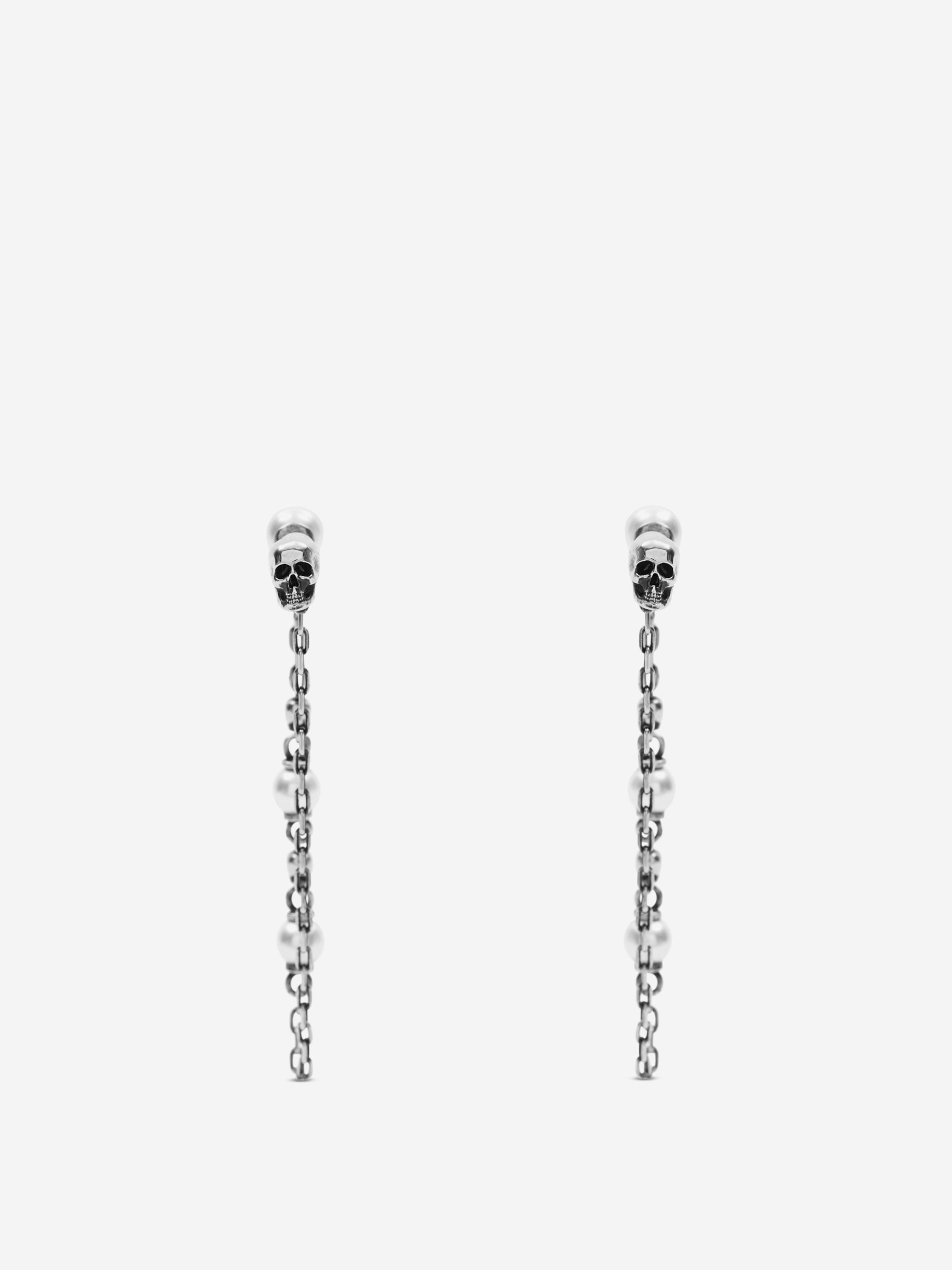 SKULL CHAIN EARRINGS - 3