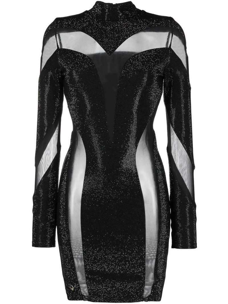 crystal-embellished panelled dress 1
