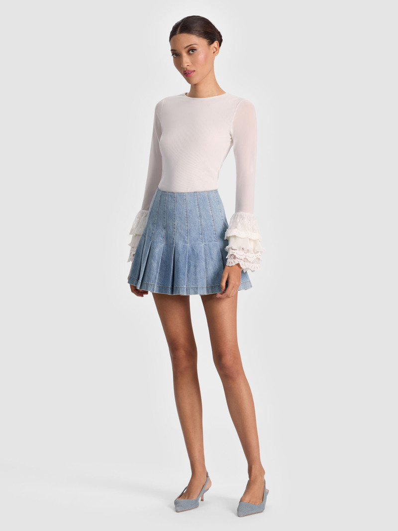 DELAINA TOP WITH RUFFLE CUFF 5