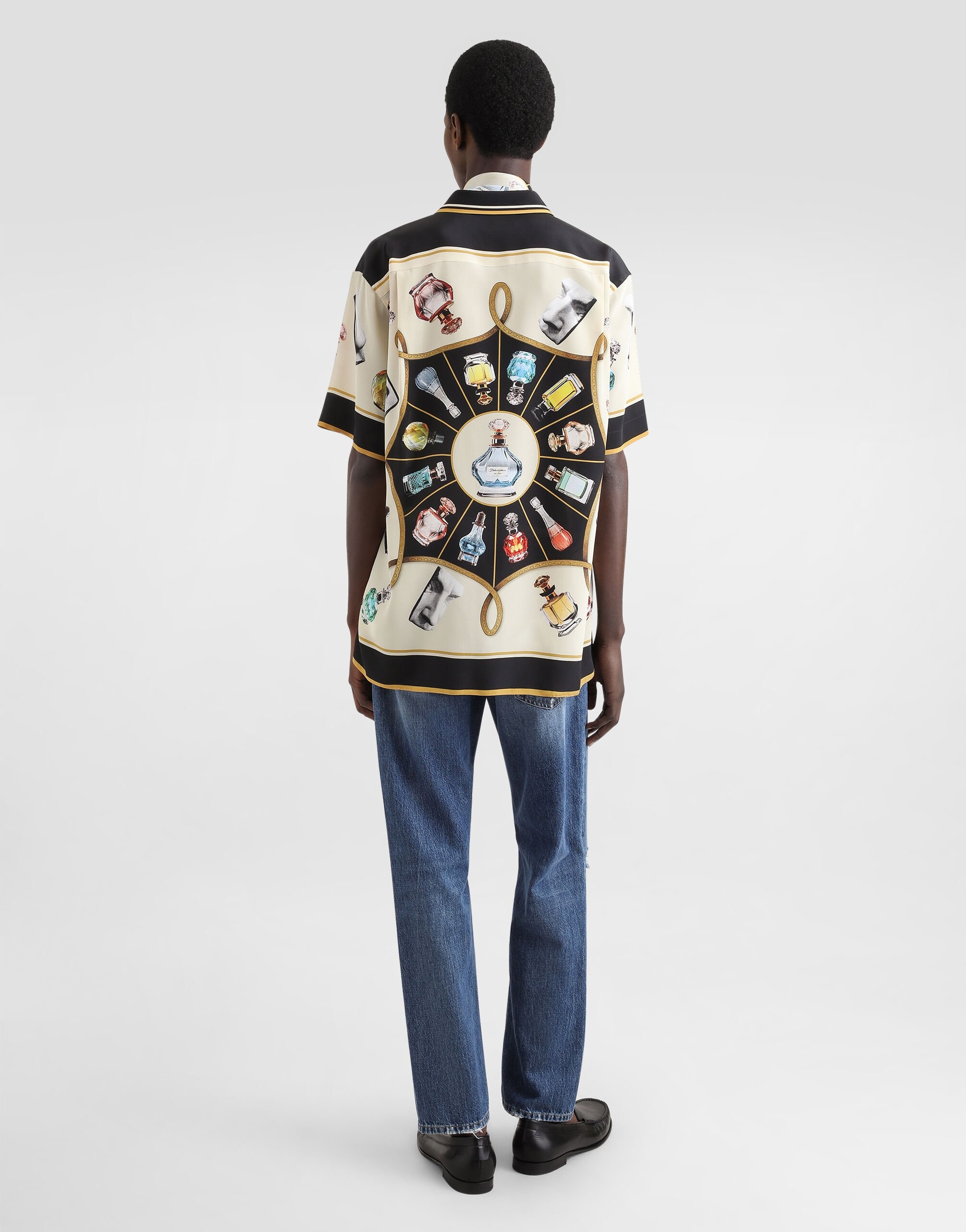 Silk shirt with perfume print - 3
