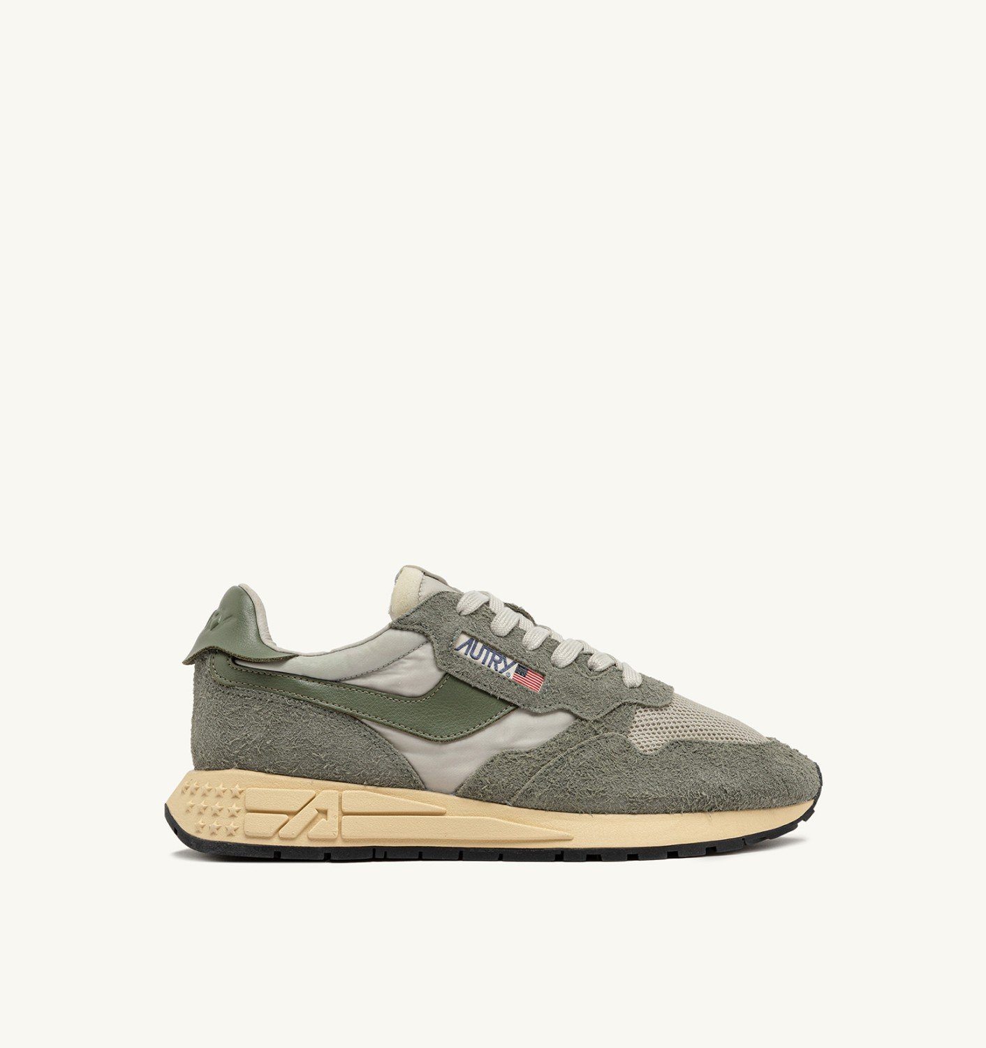 REELWIND LOW SNEAKERS IN HUNTER AND PELICAN NYLON SUEDE AND LEATHER - 1