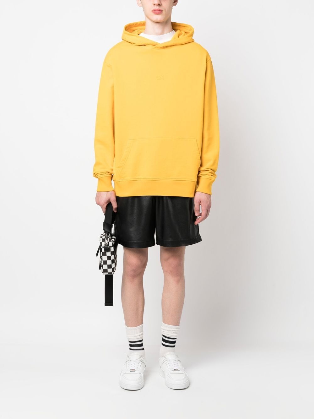 debossed-logo cotton hoodie - 2