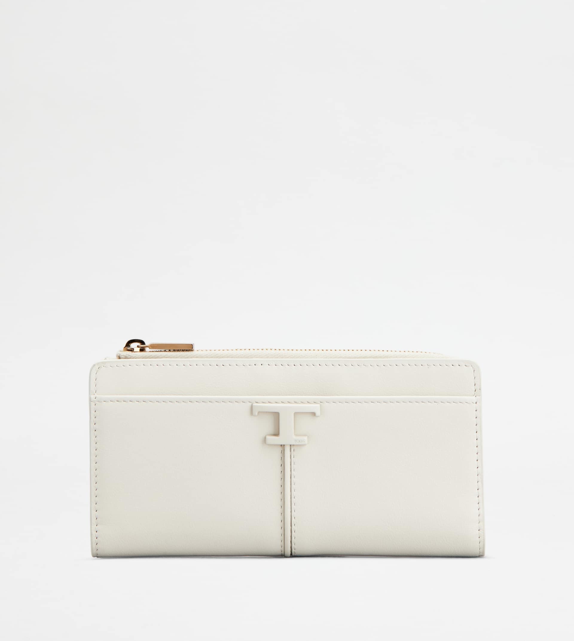 T TIMELESS WALLET IN LEATHER - WHITE - 1