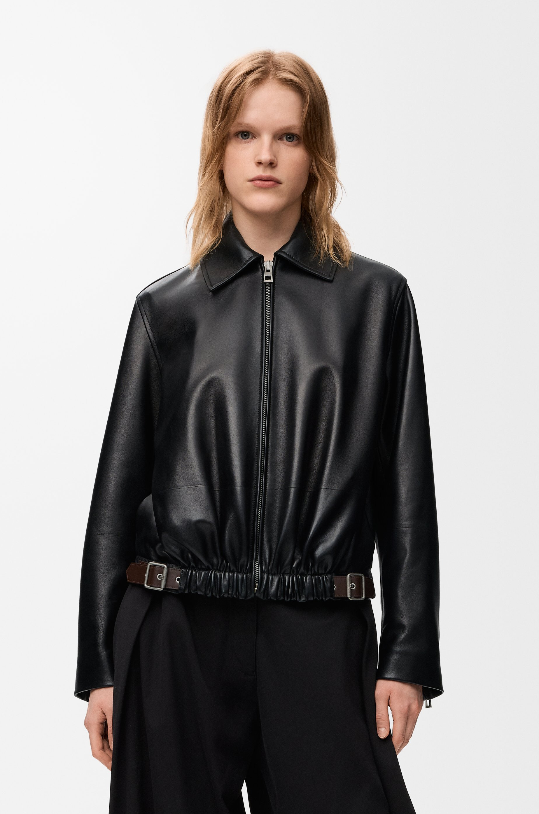 Belted jacket in nappa lambskin - 3